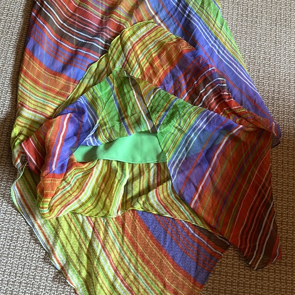 Dana Buchman silk skirt size 10 lined midi handkerchief hem - Picture 5 of 11